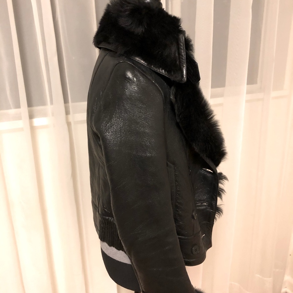 Fur and leather jacket